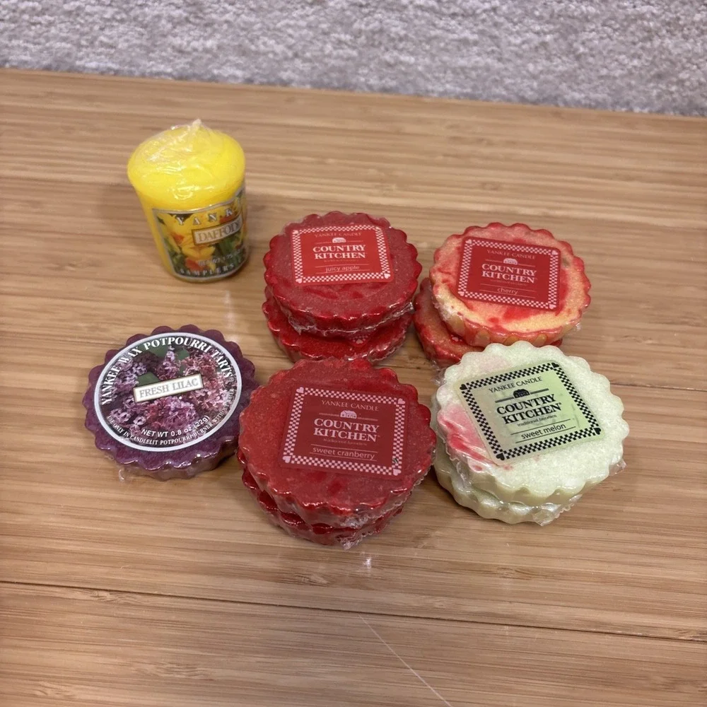 Yankee Candle Tarts Lot Mixed Wax Melts Melon Cherry Apple Cran Lilac 10 Candles